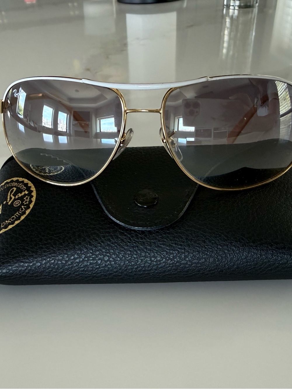 Gold Aviator Sunglasses - Brown Gradient Lenses